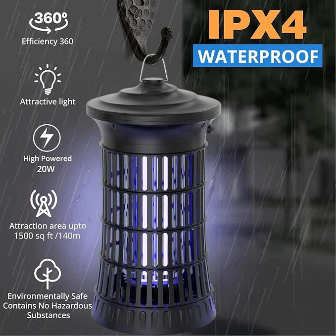 Senelux 20W UV Bug Zapper – 4500V, 100m³ Coverage