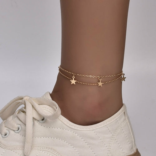 Silver plated Butterfly Bohemia ankle bracelet with chain design from Red Iphigenia, featuring delicate butterfly accents.