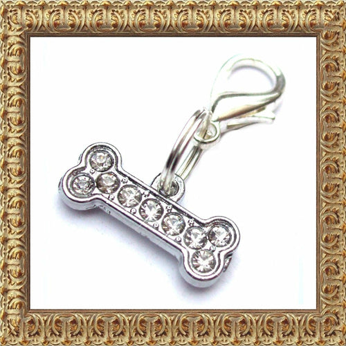 Small bone pendant charm from Salmon Oscar, designed for leashes, collars, and petwear accessories.