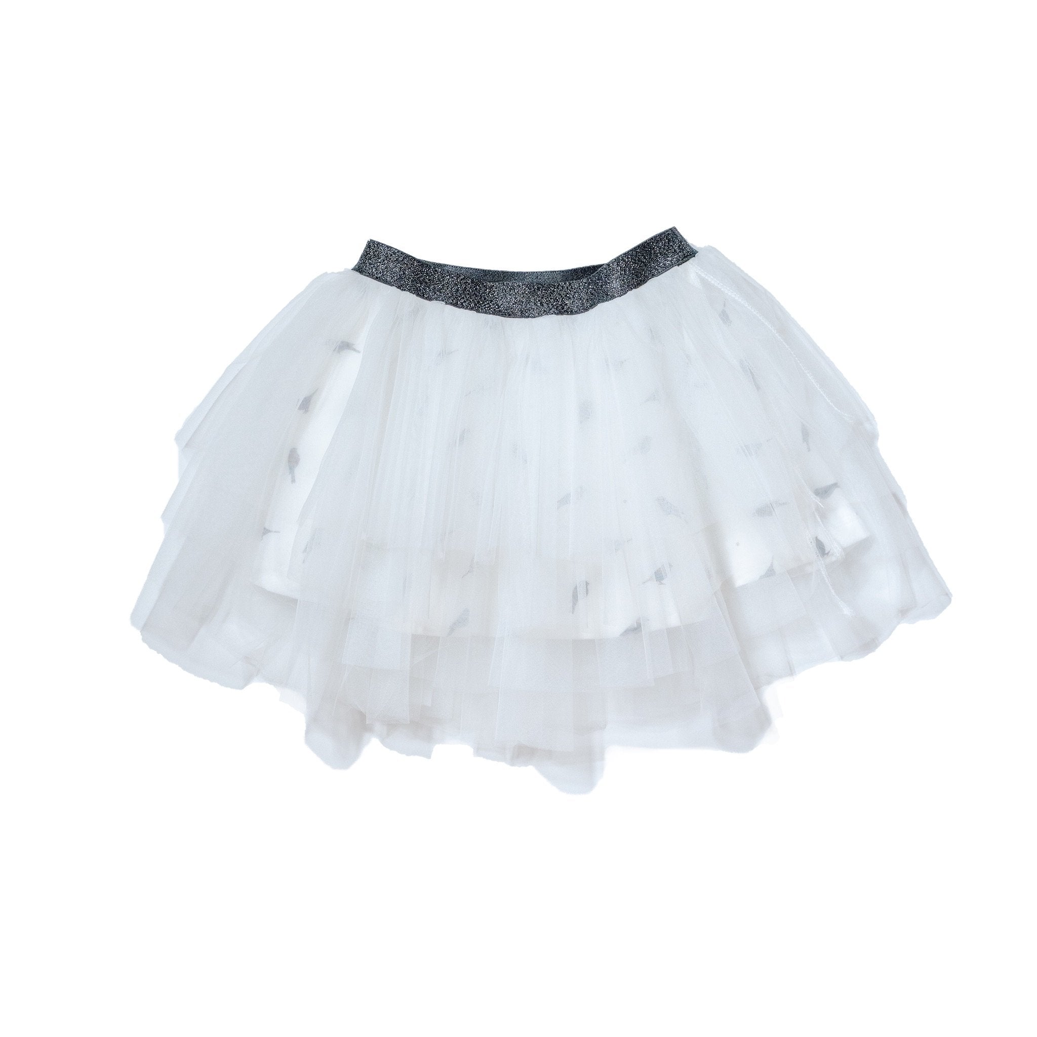 Tan Metis Maia tutu for kids and babies, featuring a soft, airy white tutu with delicate tulle layers and a comfortable elastic waistband.