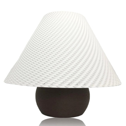 Azure Pontus Aurora Weave portable table lamp with brown woven design, ideal for ambient lighting and modern decor.