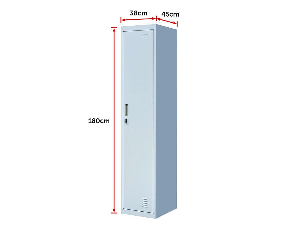 NNEDSZ lock One-Door Office Gym Shed Clothing Locker Cabinet Grey