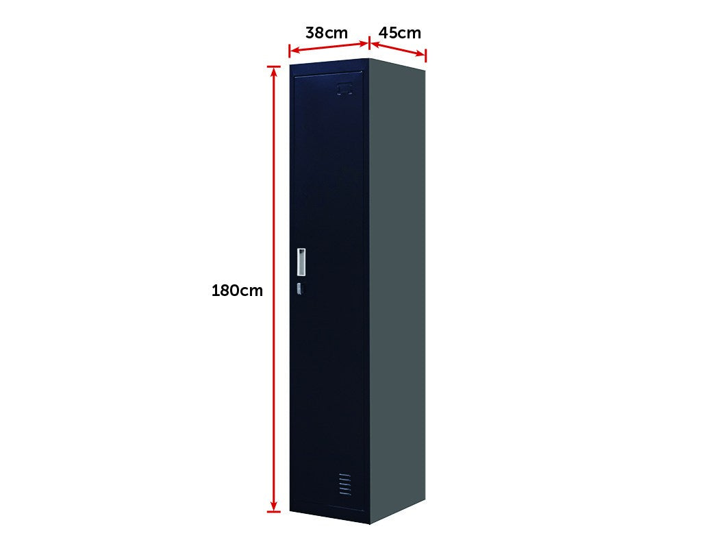 NNEDSZ lock One-Door Office Gym Shed Clothing Locker Cabinet Black