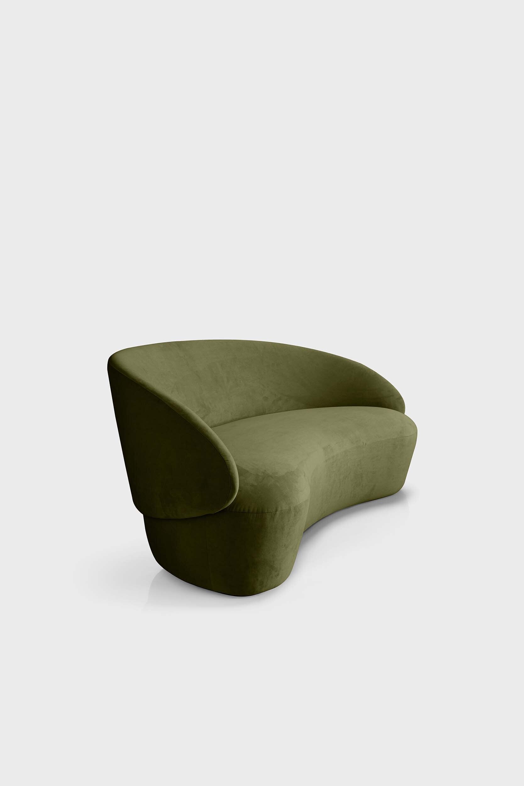 Aquamarine Poppy Naïve Sofa in a stylish, modern furniture piece with plush cushions and sleek design in a contemporary living room setting.