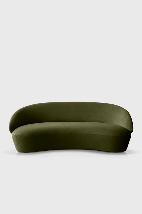 Aquamarine Poppy Naïve Sofa showing its modern design, soft fabric upholstery, and clean lines in a stylish furniture setting.