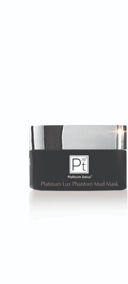 Amaranth Daisy Platinum Lux Phantom Mud Mask for Bath & Beauty, showing a sleek jar with the luxurious mud mask inside