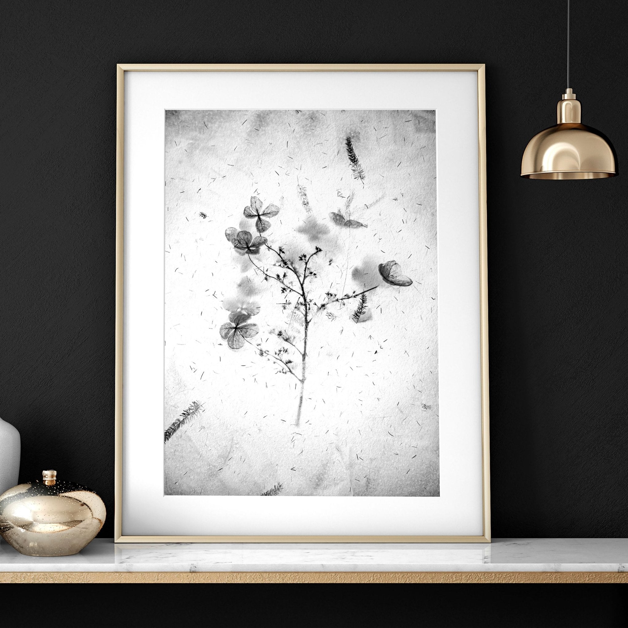 Set of 3 framed bedroom art prints by Lime Theseus, featuring modern wall decor for a stylish bedroom interior.