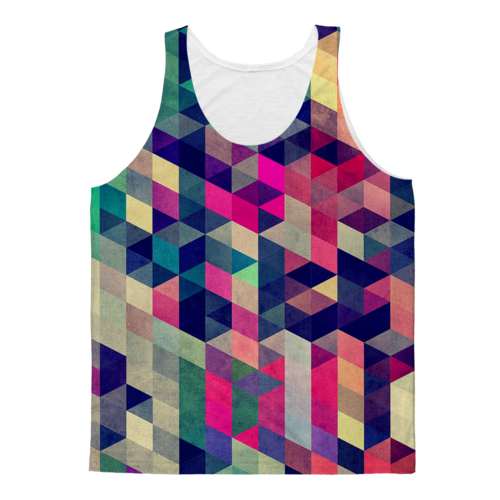 Sky Felix ATYM Classic Sublimation Adult Tank Top, plain white T-shirt with smooth fabric and sleeveless design.