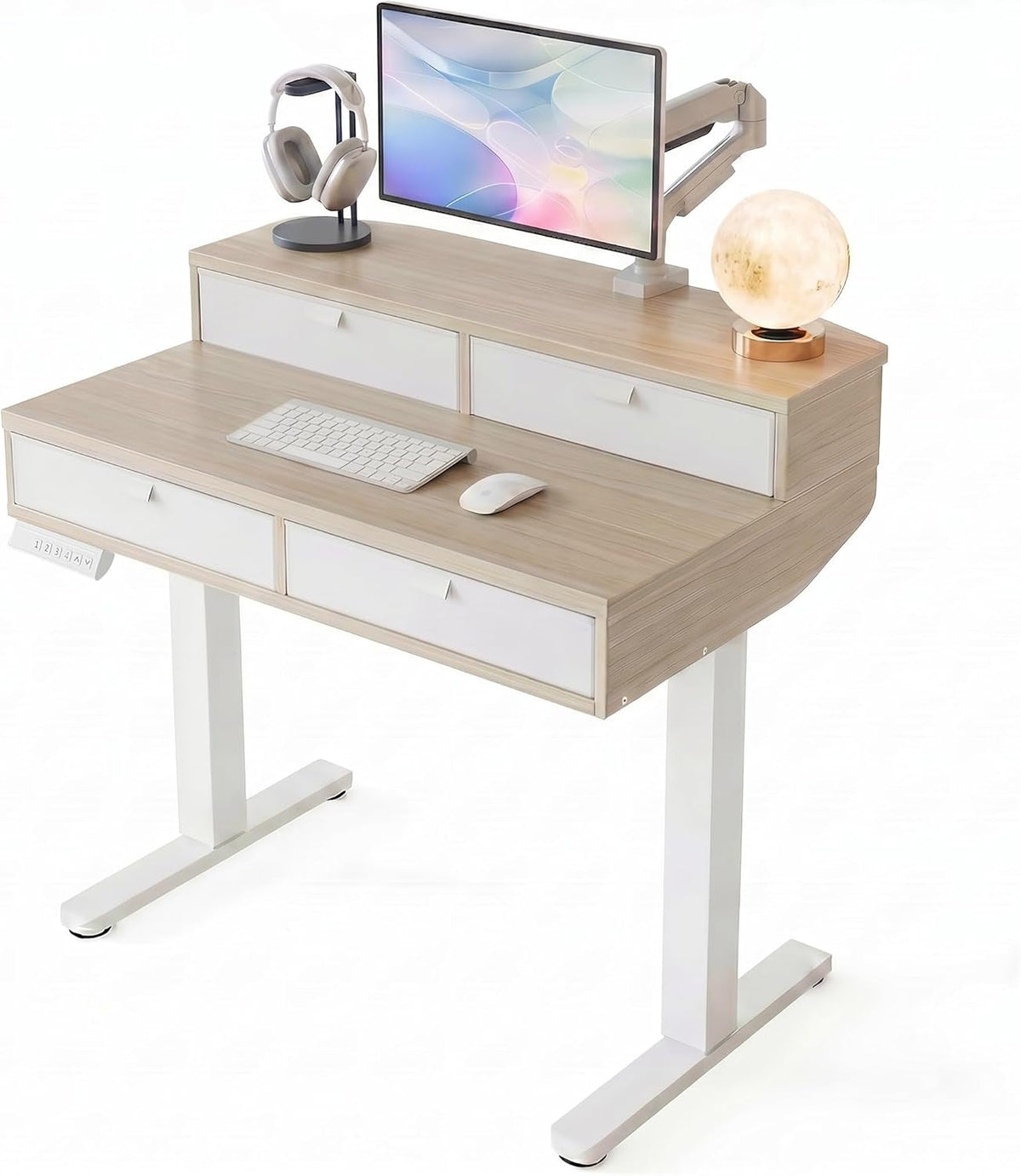 32X20 Inch Electric Standing Desk With Four Drawers