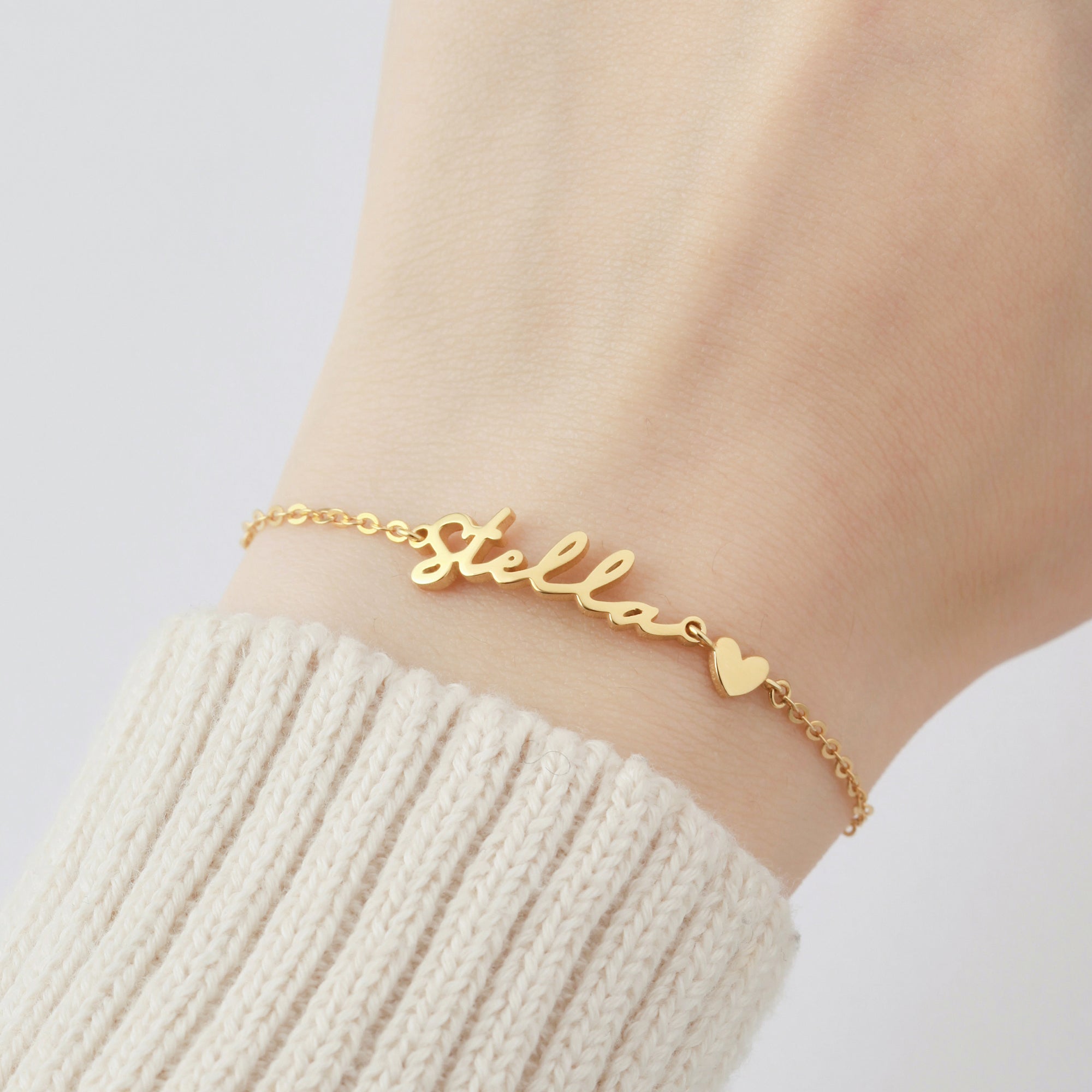 Green Millie custom name bracelet for teenage girls, personalized jewelry with a delicate design, perfect gift for her.