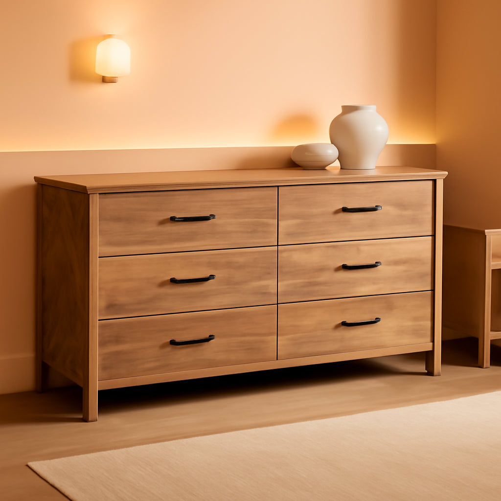 Sindoori Mango Premium Solid Wood Six Drawer Dresser