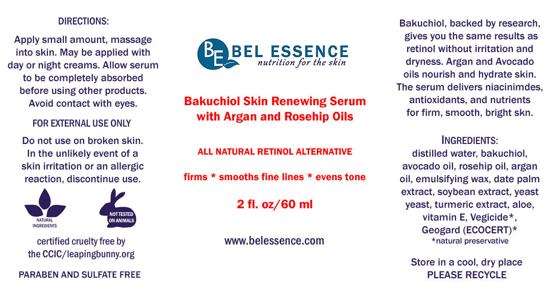 Bakuchiol Natural Retinol Serum With Argan, Avocado and Rosehip Oils - Reduce Wrinkles, Firm Skin, Youthful Glow - 2 oz