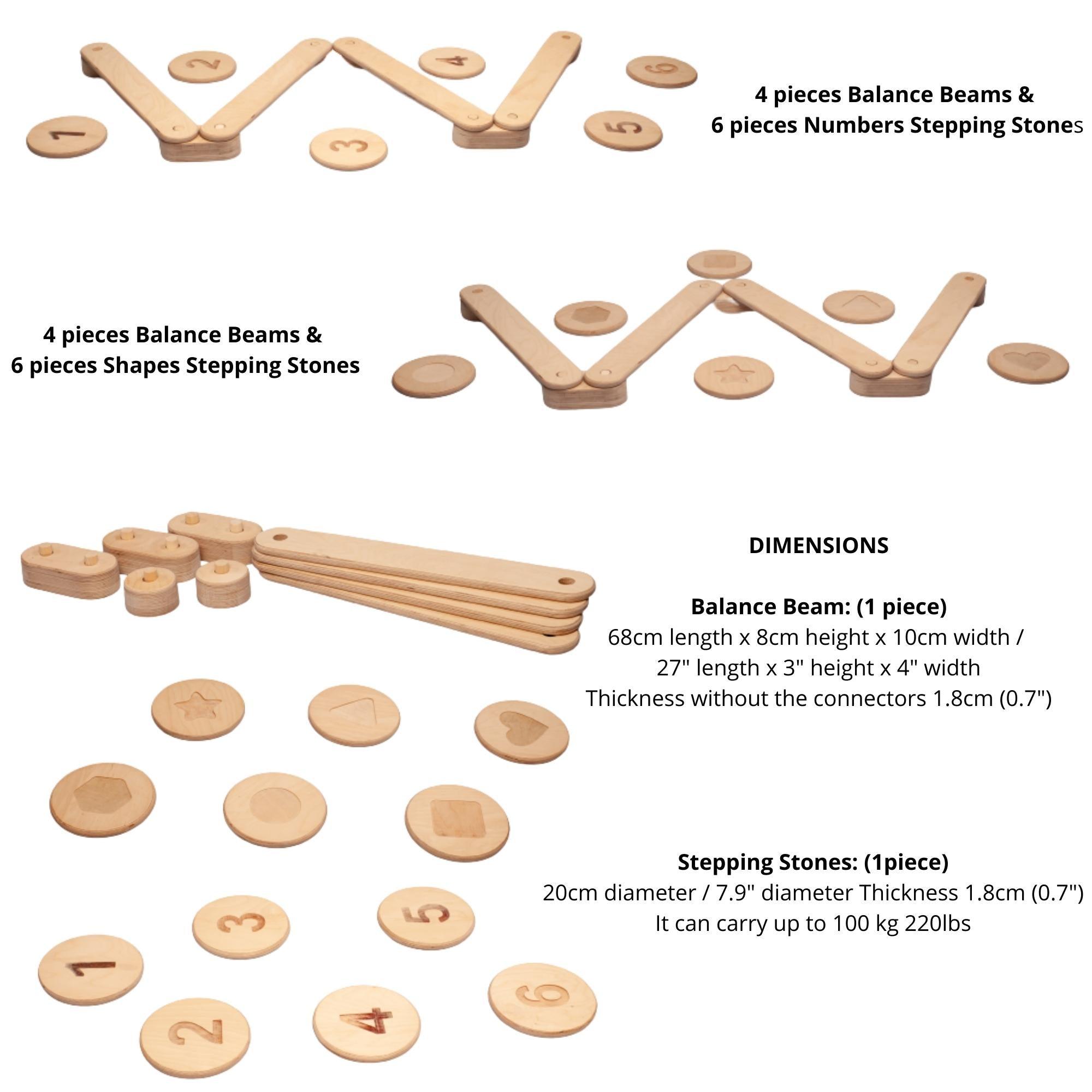 Red Oceanus circular wooden balance beam set for furniture, featuring smooth wooden surface and sturdy construction.