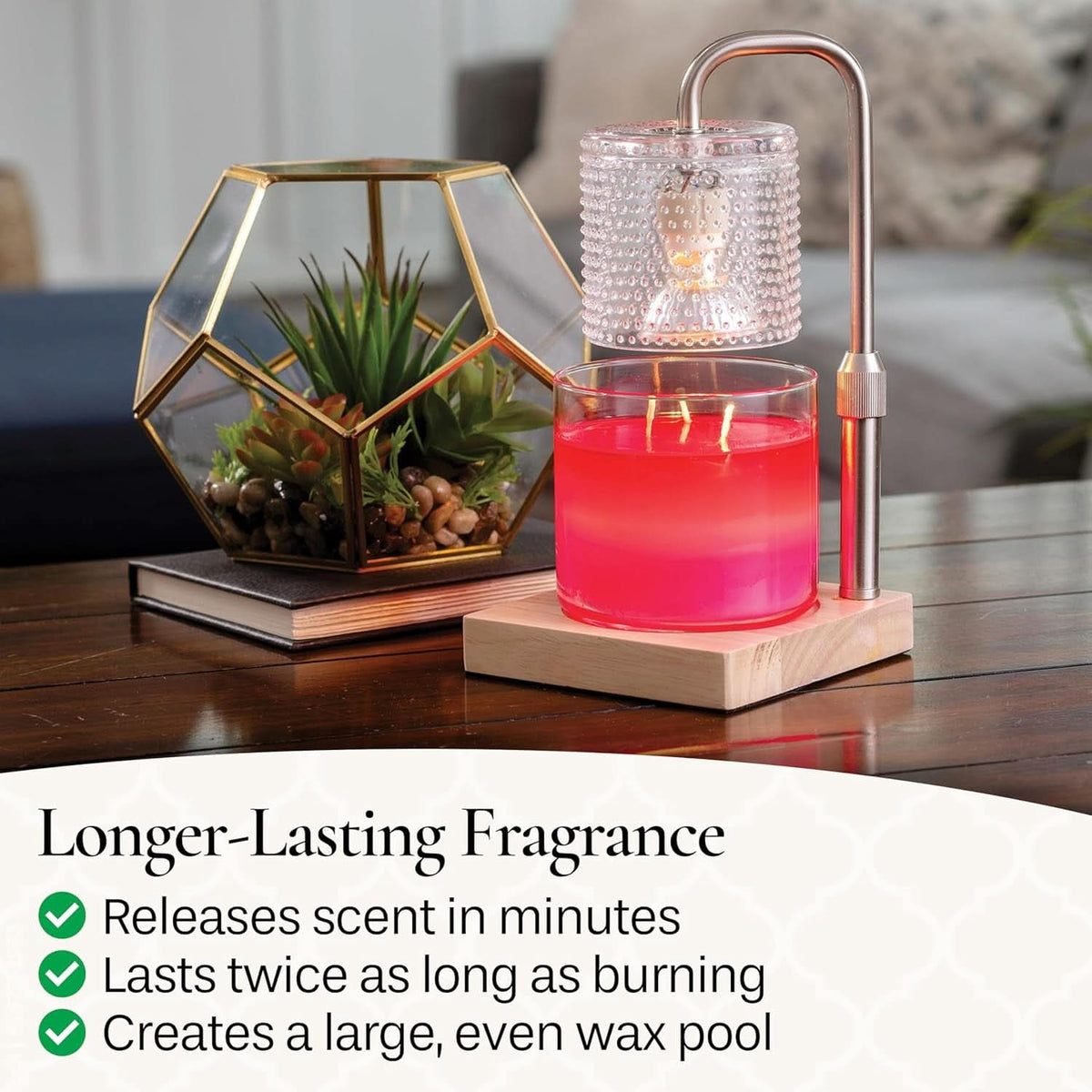 Silver Hobnail Lamp Top Down Warming Flame Free Fragrance