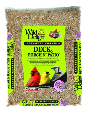 Rose Chloe Wild Delight Wild Bird Food 5 lb bag, natural birdseed with mixed grains for outdoor bird feeding.