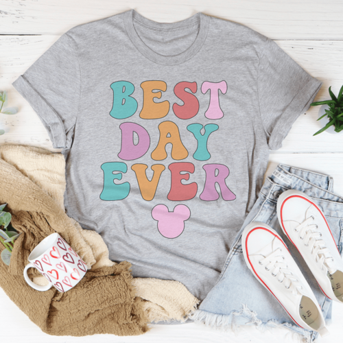 Jade Thalassa Best Day Ever Tee in athletic heather peachy Sunday, casual T-shirt with a relaxed fit and graphic design.