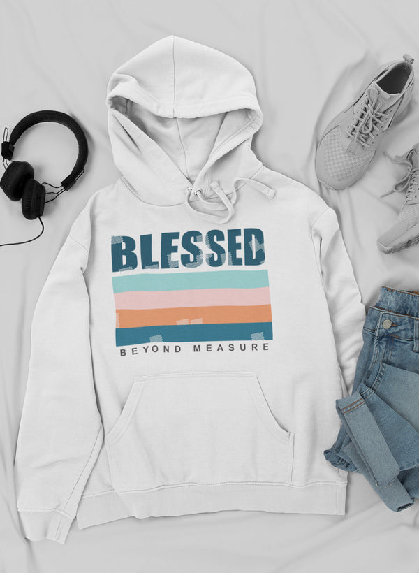 White Blessed Hoodie by Jade Thalassa featuring a comfortable fit and a positive, inspirational design.