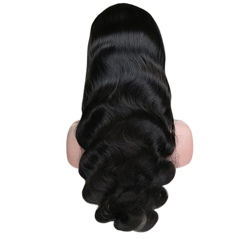 Cerise Alfie body wave full lace frontal human hair wig styled as a headband scarf, easy to wear for women.
