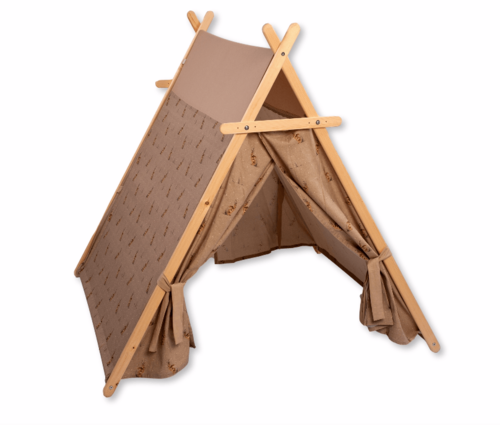 Red Oceanus XL bunny-themed play tent with matching play mat for kids, featuring colorful fabric and playful design.