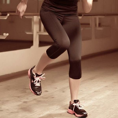 Black Lauma Active Lady Capri Leggings by Lime Lucy, showcasing a snug fit and athletic design, ideal for fitness and casual wear.