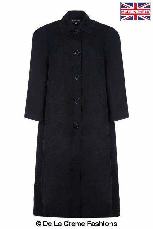 Black Rose Eleusis Curve wool and cashmere blend plus size long coat, stylish jacket with tailored fit and cozy fabric.