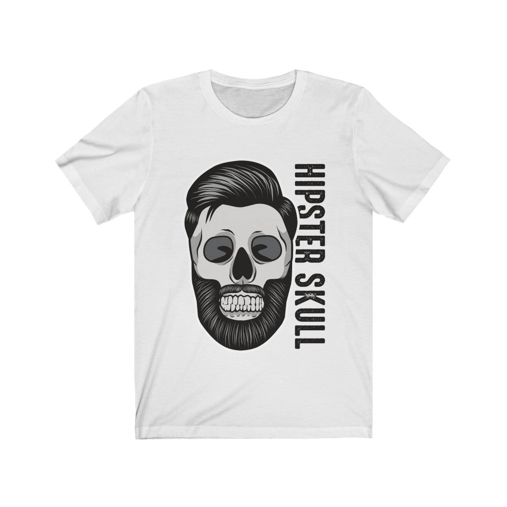 Black Hipster Skull graphic T-shirt by Plum Charlie featuring a pop culture skull design on soft cotton fabric.