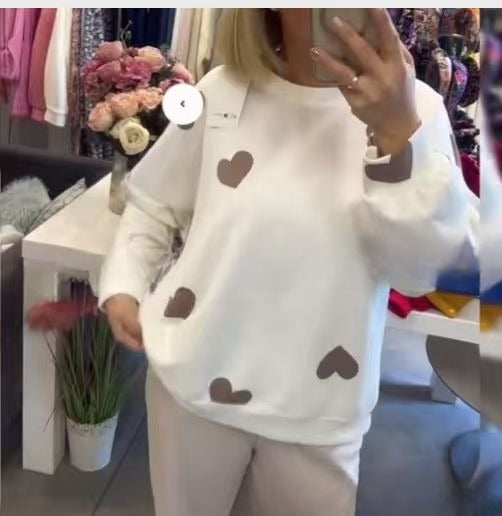 Women’s Heart Knit Pullover Sweater – S–3XL