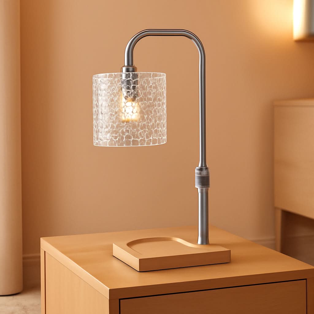 Silver Hobnail Lamp Top Down Warming Flame Free Fragrance