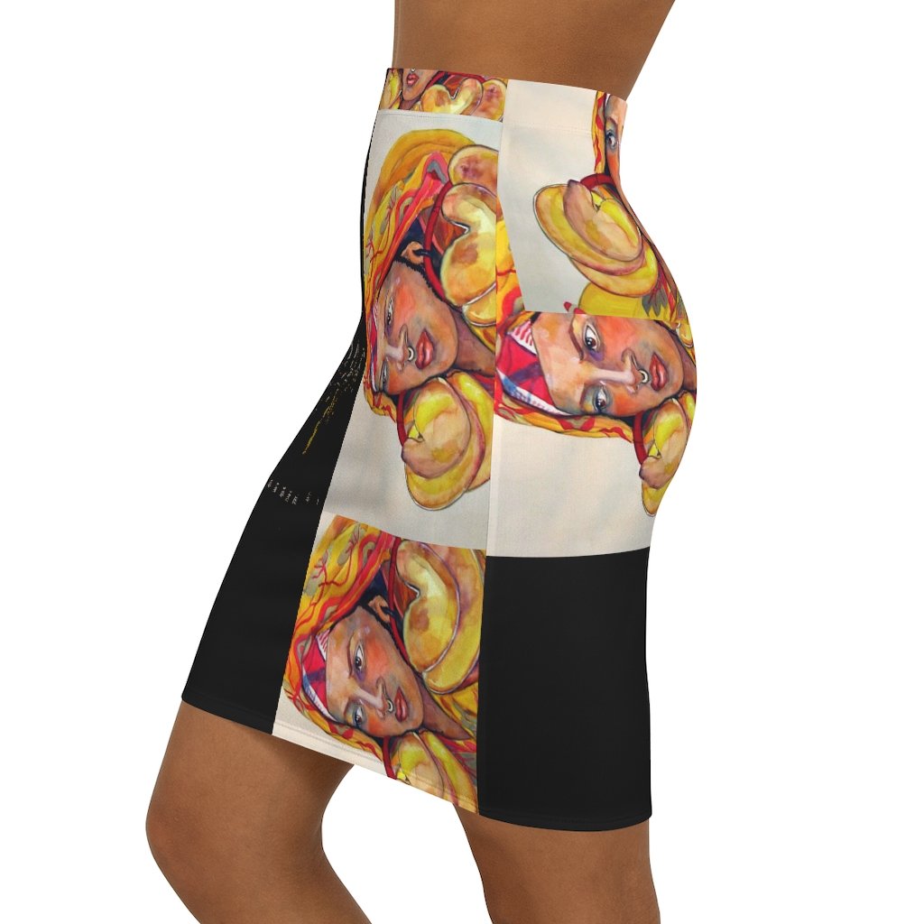 Erin Theia The Original Woman mini skirt in accessories, shown in black fabric with a fitted waist and stylish hem detail.