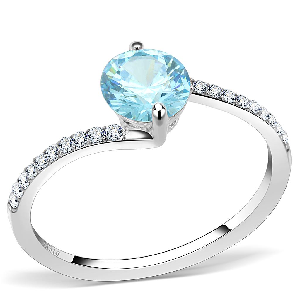 High polished stainless steel ring from Turquoise Tiger, DA014, with a sleek, shiny finish and no plating visible in the image.