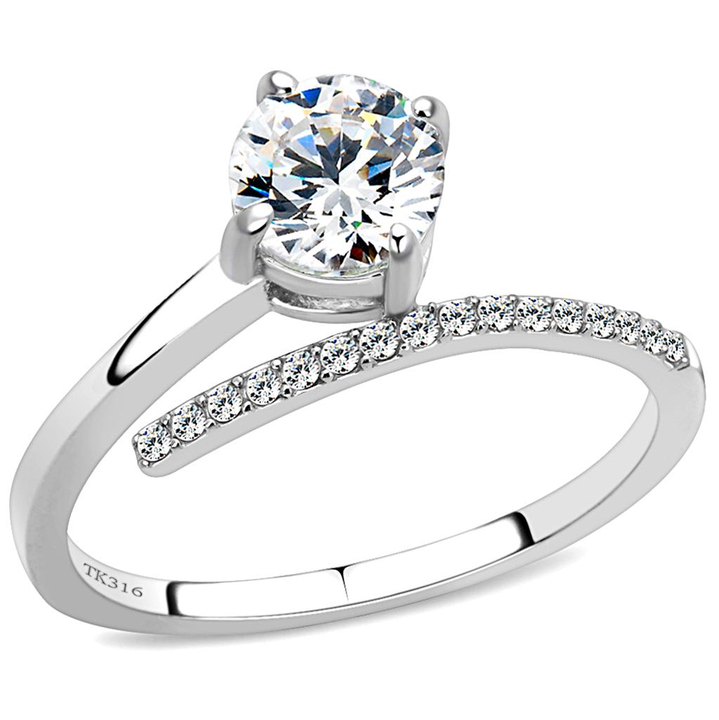 High-polished stainless steel ring by Turquoise Tiger with a sleek, shiny finish, showcasing a modern and elegant jewelry design.