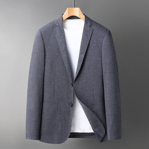 Carmine Juneberry Metropolitan Slim-Fit Blazer from Haute Edition 25, tailored fit, dark fabric, stylish dress shirt for formal wear.