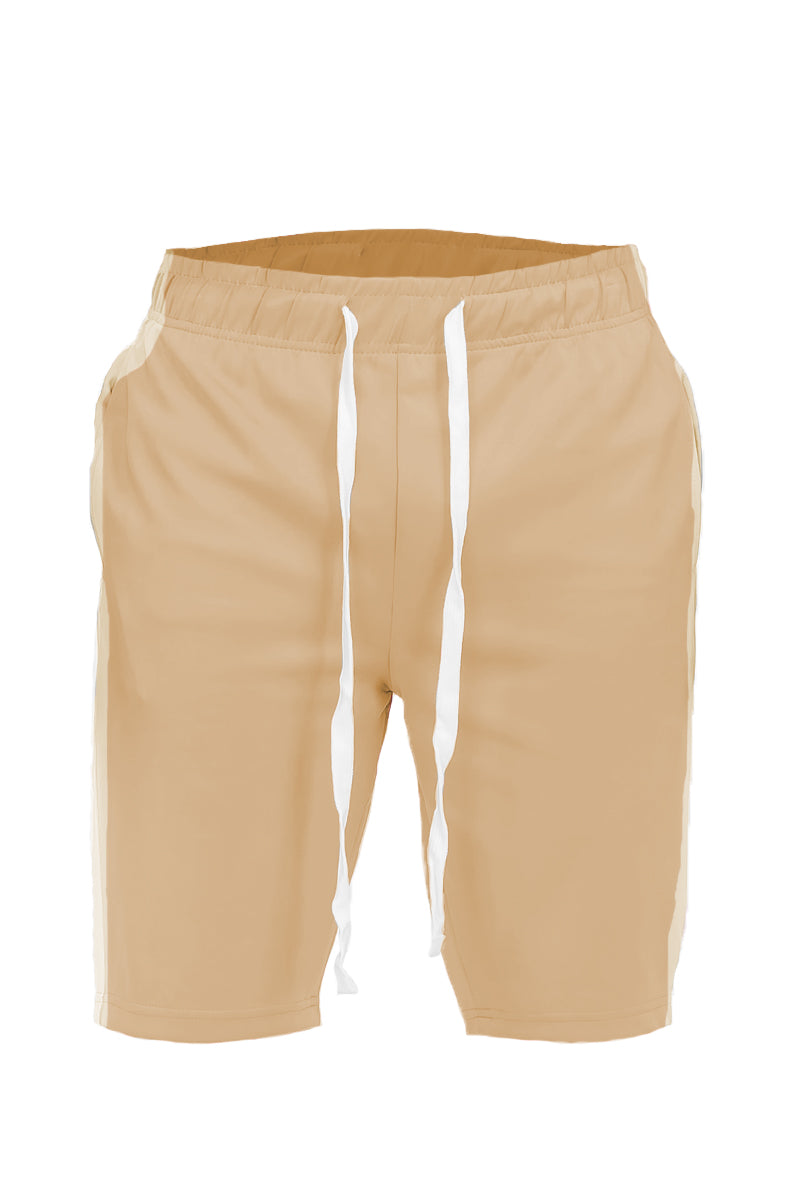 Lime Milo single stripe shorts in navy and white, casual shorts with a single stripe design, shown on a white background.