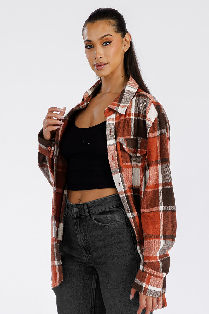 Lime Milo Boyfriend Oversized Soft Flannel Shacket in neutral tones, featuring a relaxed fit and button closure, perfect for casual wear.