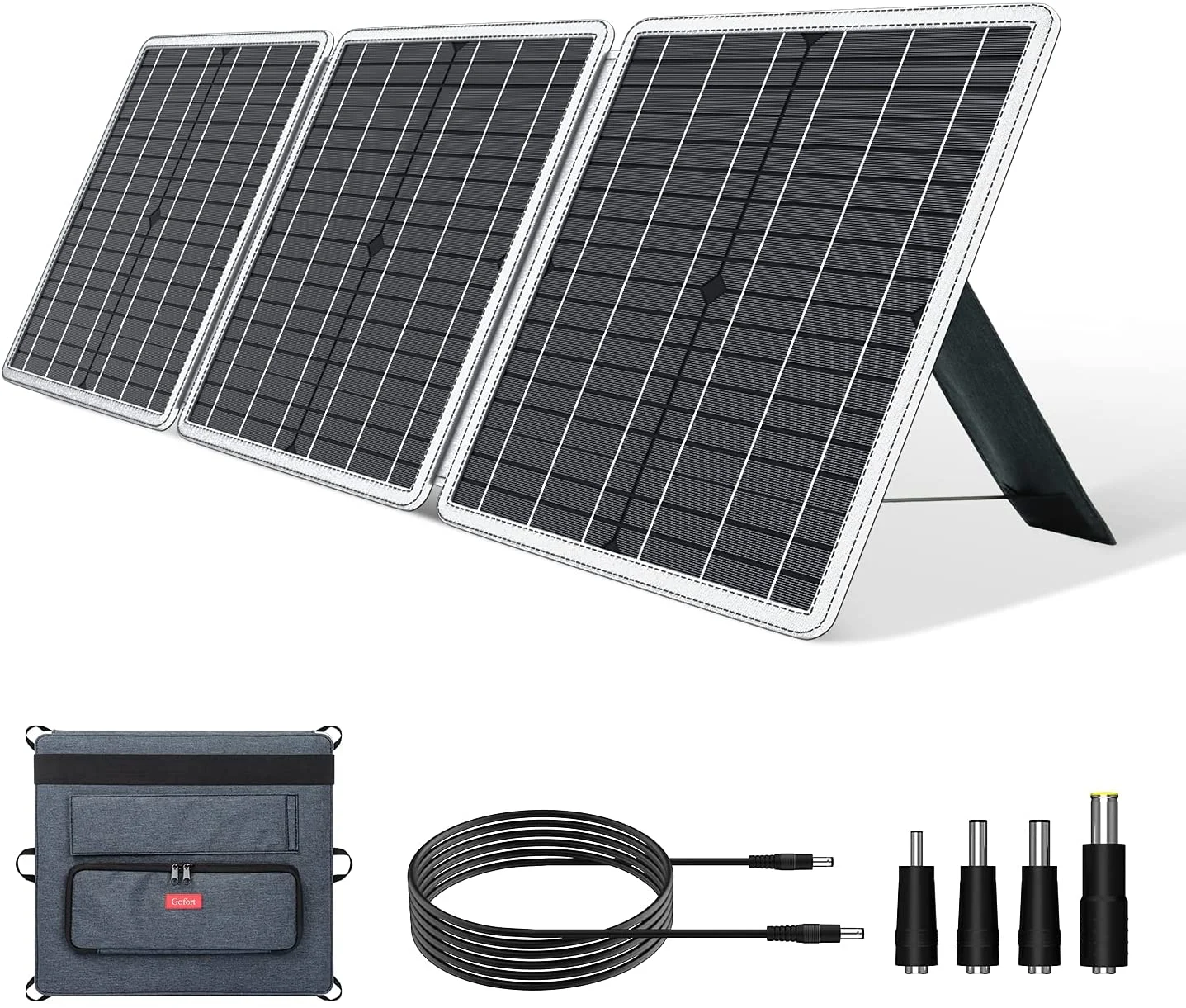 Teal Simba 60W 18V foldable portable solar panel charger with USB port, ideal for tech accessories and outdoor charging.