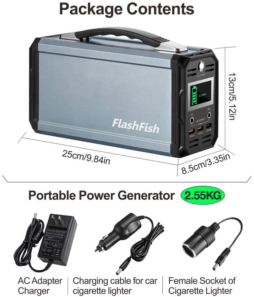 Lilac Milo 110V 300W portable generator power station for outdoor use, with power outlets and digital display