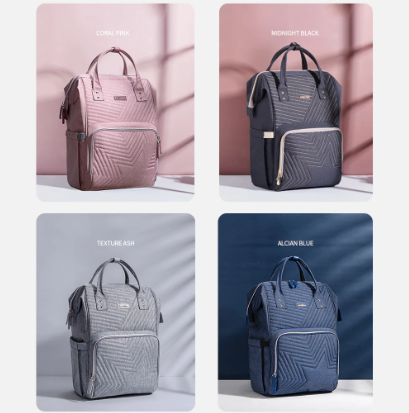 Modern quilted diaper bag backpack by Maroon Chronos for kids and babies, featuring multiple compartments and stylish design