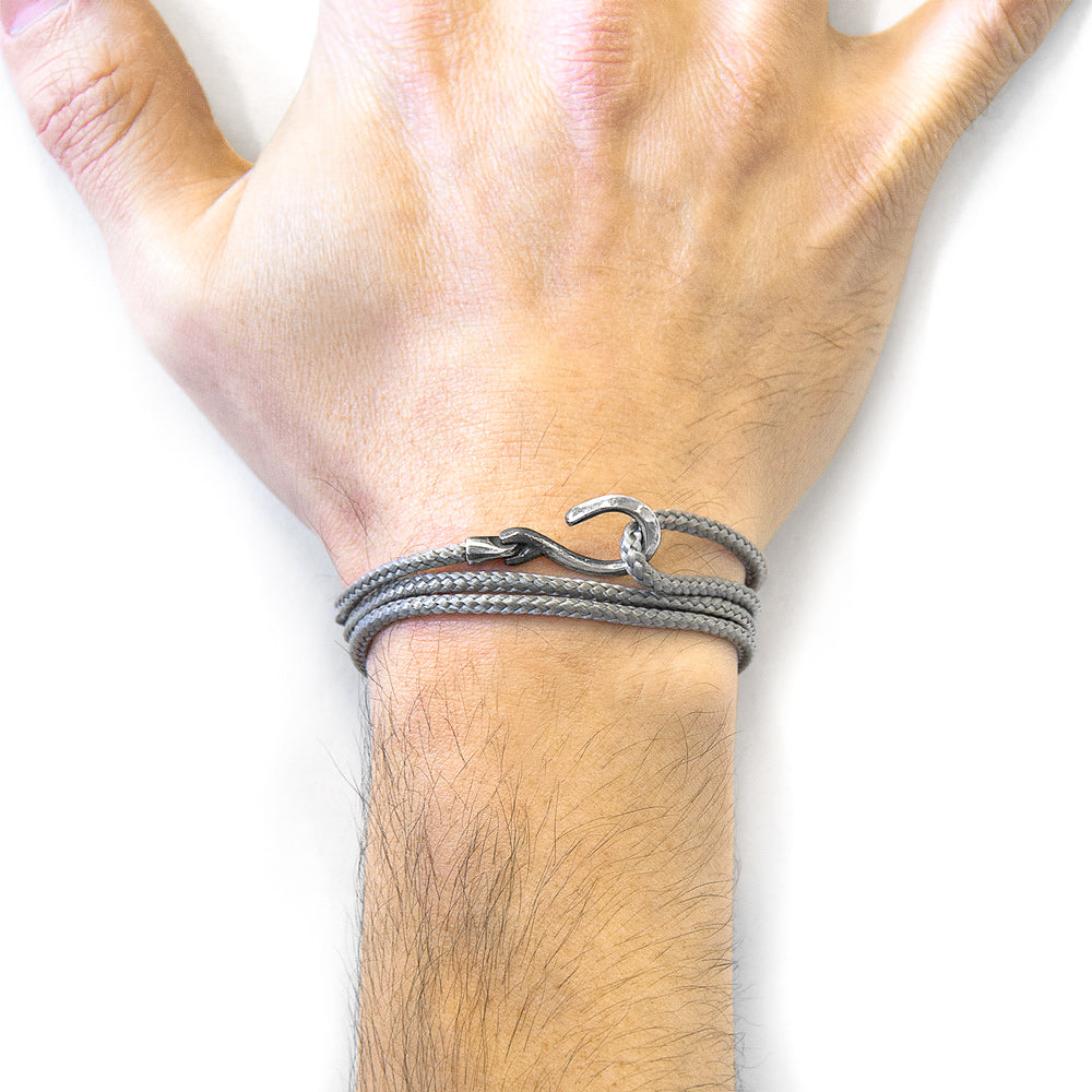 Silver and grey rope bracelet from Magenta Sooty, featuring classic Heysham design with elegant silver accents.