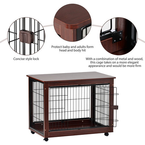 Teal Simba 39-inch furniture-style dog crate cage with end table design, ideal for pet housing and home decor.