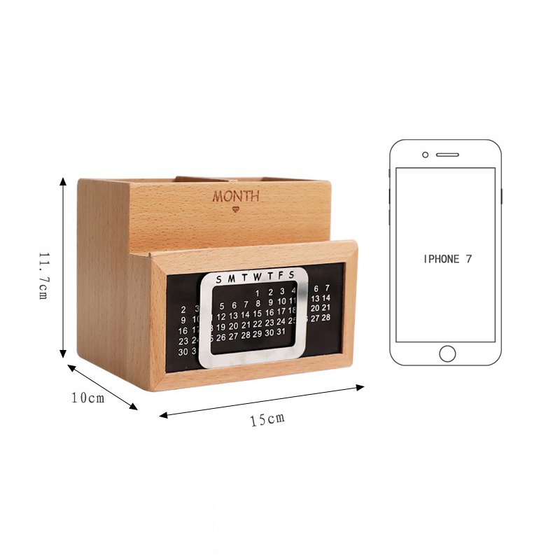 Fuchsia Molly desktop calendar storage box for organizing office or home stationery and small accessories.