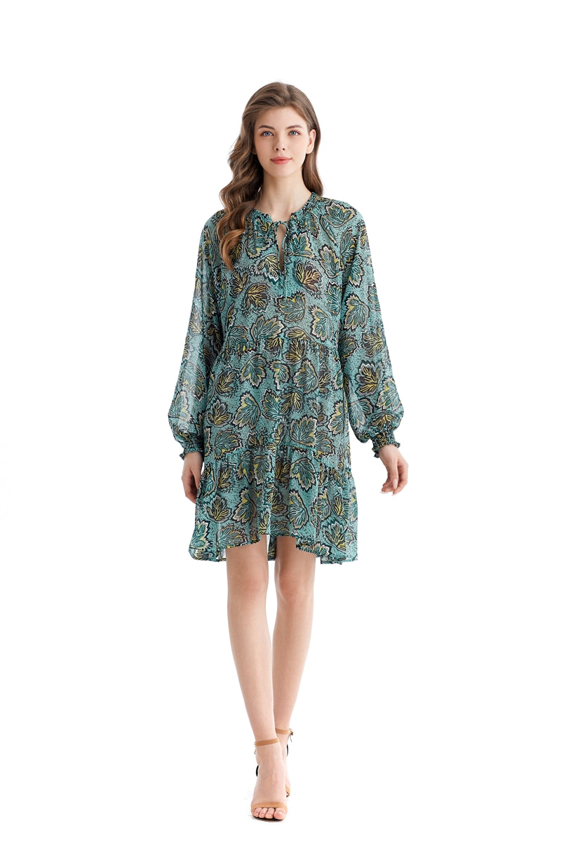 Loose waist chiffon dress by Teal Simba featuring floral printing and elegant, flowing fabric for a stylish, breathable look.