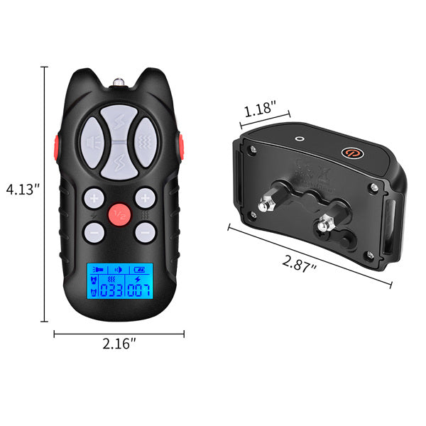Teal Simba dog training electric collar with remote control, featuring three training modes for effective pet obedience.