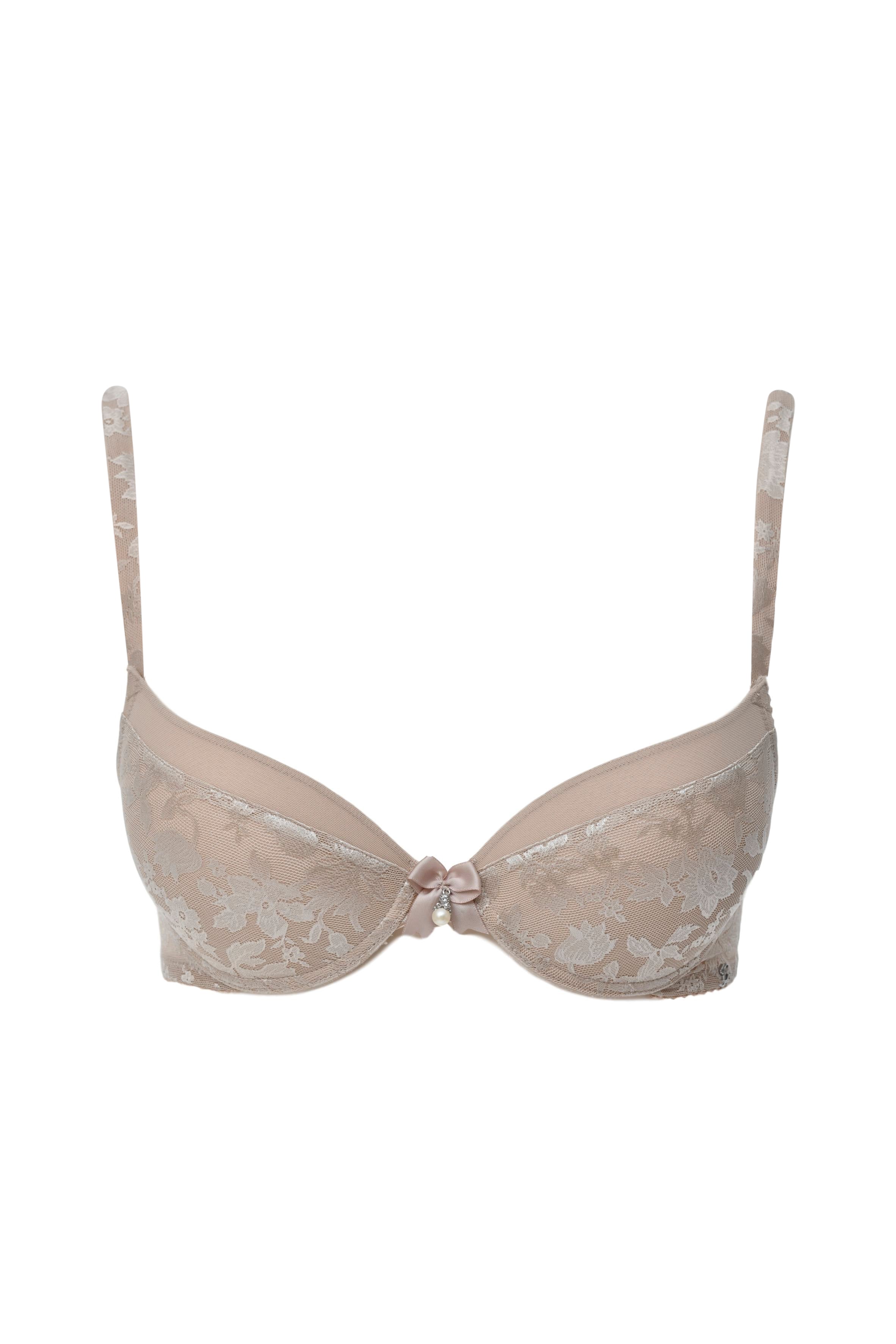 Turquoise Atalanta haute couture lingerie bra with graduated cups in B and C sizes, featuring elegant design and supportive fit.