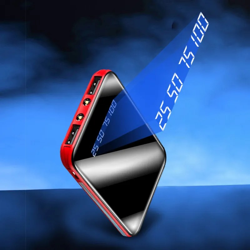 Carmine Juneberry VoltMate™ 30000mAh mini power bank with USB ports, portable mobile and laptop charging accessory