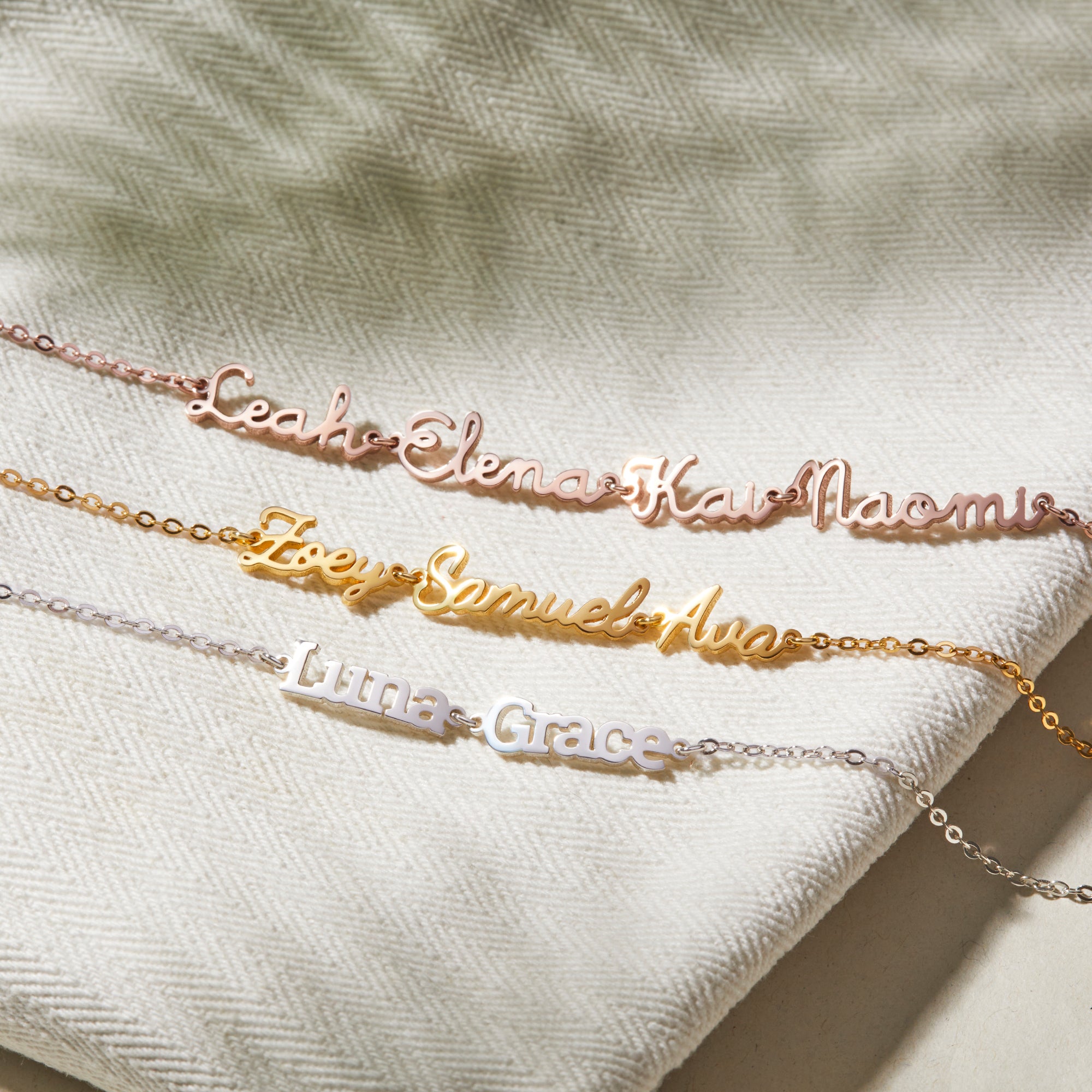 Green Millie mom bracelet featuring multiple kids&