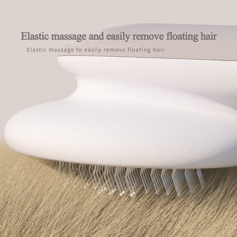 Lilac Milo UFO pet massage comb for cats and dogs, featuring a sleek grooming brush with gentle bristles for pet grooming.