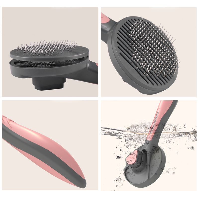 Lilac Milo pet grooming cat and dog comb with fine and wide teeth for detangling and brushing pet fur.