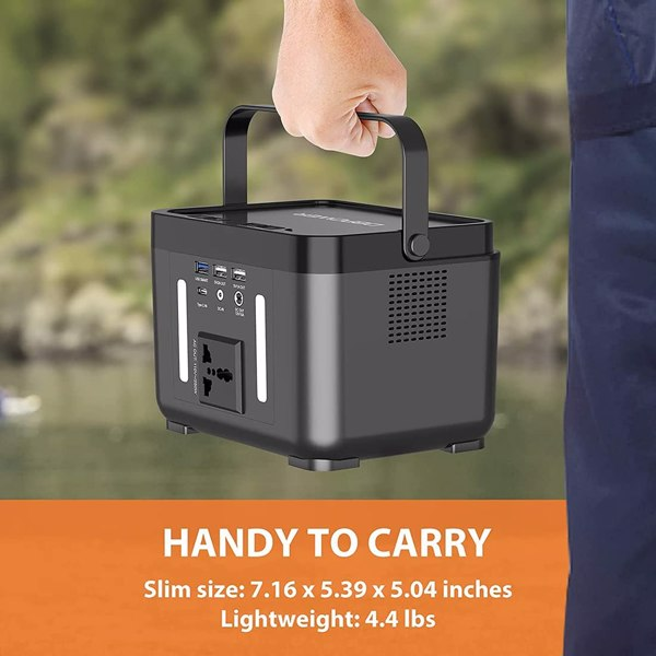 Lilac Milo 110V/250W backup lithium battery portable power station for emergency outdoor use, compact and lightweight design.
