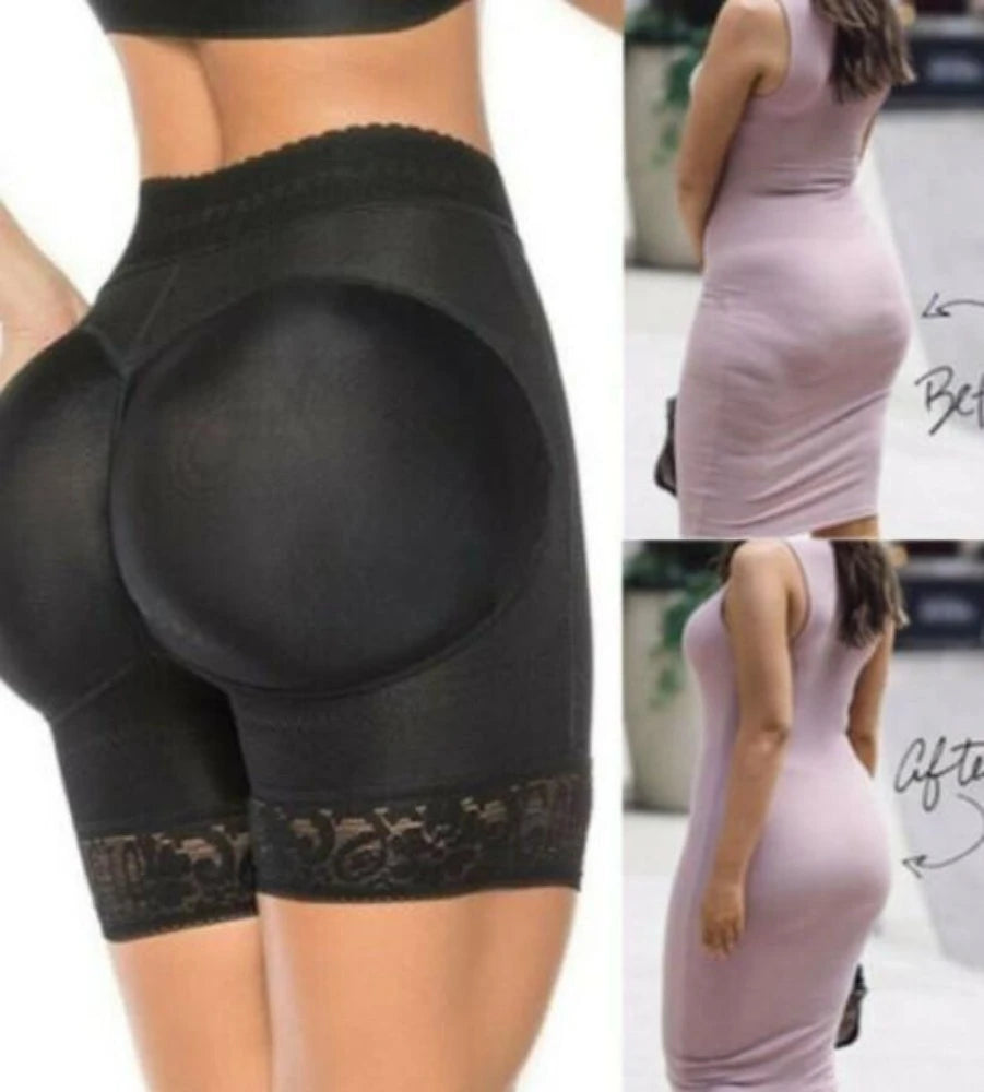 Yellow Pandora padded body shaper butt lifter panty showing smooth fabric, contouring design, and supportive fit for slimming and shaping.