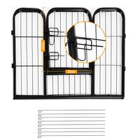 Taupe Shadow DIY 8-panel metal dog playpen with heavy-duty powder coating, suitable for pet play and containment.